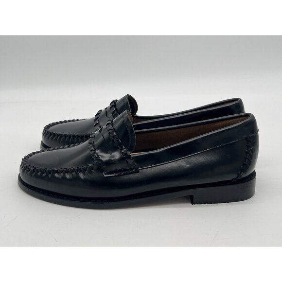 G.H. Bass Womens Weejuns Black Leather Loafers Size 6M Classic Moc Toe Slip-On S - Picture 4 of 12